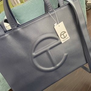Medium Navy Telfar bag now used but bought new!